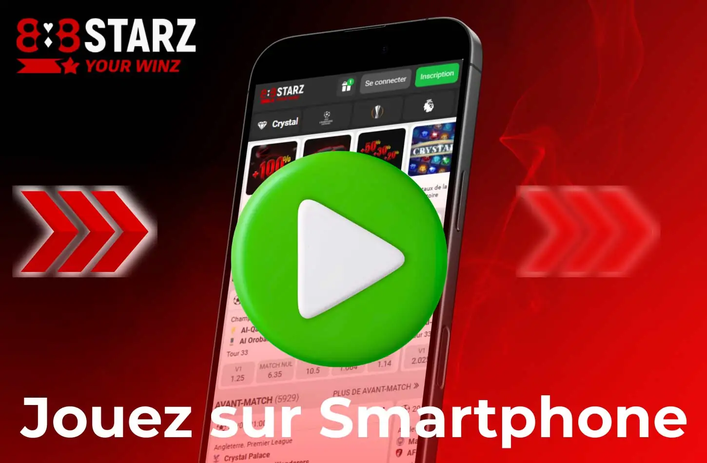 nous vous suggérons d'utiliser la version mobile du site 888Starz